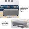 image:imageHVERSAILTEX Ottoman and Sofa Seat Cushion Combined Cover Slipcover Rectangle Sofa Slipcover Fit Length 5675 Suitable for L Shaped Seat Cushion Cover or Chaise Part Cover Stretch Thick Soft  GreyDove