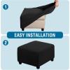 image:imageHVERSAILTEX Ottoman and Sofa Seat Cushion Combined Cover Slipcover Rectangle Sofa Slipcover Fit Length 5675 Suitable for L Shaped Seat Cushion Cover or Chaise Part Cover Stretch Thick Soft  GreyBlack