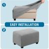 image:imageHVERSAILTEX Ottoman and Sofa Seat Cushion Combined Cover Slipcover Rectangle Sofa Slipcover Fit Length 5675 Suitable for L Shaped Seat Cushion Cover or Chaise Part Cover Stretch Thick Soft  GreyDove