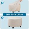 image:imageHVERSAILTEX Ottoman and Sofa Seat Cushion Combined Cover Slipcover Rectangle Sofa Slipcover Fit Length 5675 Suitable for L Shaped Seat Cushion Cover or Chaise Part Cover Stretch Thick Soft  GreyIvory
