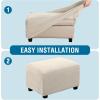 image:imageHVERSAILTEX Ottoman and Sofa Seat Cushion Combined Cover Slipcover Rectangle Sofa Slipcover Fit Length 5675 Suitable for L Shaped Seat Cushion Cover or Chaise Part Cover Stretch Thick Soft  GreyNatural