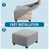 image:imageHVERSAILTEX Ottoman and Sofa Seat Cushion Combined Cover Slipcover Rectangle Sofa Slipcover Fit Length 5675 Suitable for L Shaped Seat Cushion Cover or Chaise Part Cover Stretch Thick Soft  GreyDove