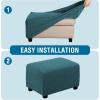 image:imageHVERSAILTEX Ottoman and Sofa Seat Cushion Combined Cover Slipcover Rectangle Sofa Slipcover Fit Length 5675 Suitable for L Shaped Seat Cushion Cover or Chaise Part Cover Stretch Thick Soft  GreyDeep Teal