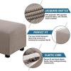 image:imageHVERSAILTEX Ottoman and Sofa Seat Cushion Combined Cover Slipcover Rectangle Sofa Slipcover Fit Length 5675 Suitable for L Shaped Seat Cushion Cover or Chaise Part Cover Stretch Thick Soft  GreyTaupe
