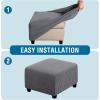 image:imageHVERSAILTEX Ottoman and Sofa Seat Cushion Combined Cover Slipcover Rectangle Sofa Slipcover Fit Length 5675 Suitable for L Shaped Seat Cushion Cover or Chaise Part Cover Stretch Thick Soft  GreyGrey