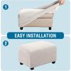 image:imageHVERSAILTEX Ottoman and Sofa Seat Cushion Combined Cover Slipcover Rectangle Sofa Slipcover Fit Length 5675 Suitable for L Shaped Seat Cushion Cover or Chaise Part Cover Stretch Thick Soft  GreyIvory