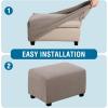 image:imageHVERSAILTEX Ottoman and Sofa Seat Cushion Combined Cover Slipcover Rectangle Sofa Slipcover Fit Length 5675 Suitable for L Shaped Seat Cushion Cover or Chaise Part Cover Stretch Thick Soft  GreyTaupe