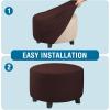image:imageHVERSAILTEX Ottoman and Sofa Seat Cushion Combined Cover Slipcover Rectangle Sofa Slipcover Fit Length 5675 Suitable for L Shaped Seat Cushion Cover or Chaise Part Cover Stretch Thick Soft  GreyChocolate