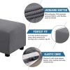 image:imageHVERSAILTEX Ottoman and Sofa Seat Cushion Combined Cover Slipcover Rectangle Sofa Slipcover Fit Length 5675 Suitable for L Shaped Seat Cushion Cover or Chaise Part Cover Stretch Thick Soft  GreyGrey