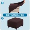image:imageHVERSAILTEX Ottoman and Sofa Seat Cushion Combined Cover Slipcover Rectangle Sofa Slipcover Fit Length 5675 Suitable for L Shaped Seat Cushion Cover or Chaise Part Cover Stretch Thick Soft  GreyChocolate