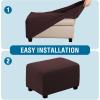image:imageHVERSAILTEX Ottoman and Sofa Seat Cushion Combined Cover Slipcover Rectangle Sofa Slipcover Fit Length 5675 Suitable for L Shaped Seat Cushion Cover or Chaise Part Cover Stretch Thick Soft  GreyChocolate