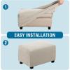 image:imageHVERSAILTEX Ottoman and Sofa Seat Cushion Combined Cover Slipcover Rectangle Sofa Slipcover Fit Length 5675 Suitable for L Shaped Seat Cushion Cover or Chaise Part Cover Stretch Thick Soft  GreyIsland Fossi