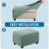 image:imageHVERSAILTEX Ottoman and Sofa Seat Cushion Combined Cover Slipcover Rectangle Sofa Slipcover Fit Length 5675 Suitable for L Shaped Seat Cushion Cover or Chaise Part Cover Stretch Thick Soft  GreySage