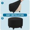image:imageHVERSAILTEX Ottoman and Sofa Seat Cushion Combined Cover Slipcover Rectangle Sofa Slipcover Fit Length 5675 Suitable for L Shaped Seat Cushion Cover or Chaise Part Cover Stretch Thick Soft  GreyBlack