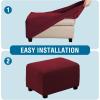 image:imageHVERSAILTEX Ottoman and Sofa Seat Cushion Combined Cover Slipcover Rectangle Sofa Slipcover Fit Length 5675 Suitable for L Shaped Seat Cushion Cover or Chaise Part Cover Stretch Thick Soft  GreyWineBurgundy