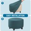 image:imageHVERSAILTEX Ottoman and Sofa Seat Cushion Combined Cover Slipcover Rectangle Sofa Slipcover Fit Length 5675 Suitable for L Shaped Seat Cushion Cover or Chaise Part Cover Stretch Thick Soft  GreyDeep Teal