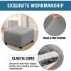 image:imageHVERSAILTEX Ottoman and Sofa Seat Cushion Combined Cover Slipcover Rectangle Sofa Slipcover Fit Length 5675 Suitable for L Shaped Seat Cushion Cover or Chaise Part Cover Stretch Thick Soft  GreyDove