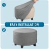 image:imageHVERSAILTEX Ottoman and Sofa Seat Cushion Combined Cover Slipcover Rectangle Sofa Slipcover Fit Length 5675 Suitable for L Shaped Seat Cushion Cover or Chaise Part Cover Stretch Thick Soft  GreyDove