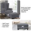 image:imageHVERSAILTEX Ottoman and Sofa Seat Cushion Combined Cover Slipcover Rectangle Sofa Slipcover Fit Length 5675 Suitable for L Shaped Seat Cushion Cover or Chaise Part Cover Stretch Thick Soft  GreyGrey