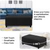 image:imageHVERSAILTEX Ottoman and Sofa Seat Cushion Combined Cover Slipcover Rectangle Sofa Slipcover Fit Length 5675 Suitable for L Shaped Seat Cushion Cover or Chaise Part Cover Stretch Thick Soft  GreyBlack