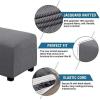 image:imageHVERSAILTEX Ottoman and Sofa Seat Cushion Combined Cover Slipcover Rectangle Sofa Slipcover Fit Length 5675 Suitable for L Shaped Seat Cushion Cover or Chaise Part Cover Stretch Thick Soft  GreyGrey