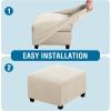 image:imageHVERSAILTEX Ottoman and Sofa Seat Cushion Combined Cover Slipcover Rectangle Sofa Slipcover Fit Length 5675 Suitable for L Shaped Seat Cushion Cover or Chaise Part Cover Stretch Thick Soft  GreyNatural