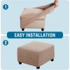 image:imageHVERSAILTEX Ottoman and Sofa Seat Cushion Combined Cover Slipcover Rectangle Sofa Slipcover Fit Length 5675 Suitable for L Shaped Seat Cushion Cover or Chaise Part Cover Stretch Thick Soft  GreySand