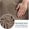 image:imageHVERSAILTEX Real Velvet Plush 3 Piece Stretch Sofa Covers Couch Covers for 2 Cushion Couch Loveseat Covers Width Up to 72 Inch Feature Thick Soft Stay in Place Medium Sofa Bronze BrownMocha