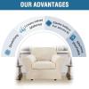 image:imageHVERSAILTEX Real Velvet Plush 3 Piece Stretch Sofa Covers Couch Covers for 2 Cushion Couch Loveseat Covers Width Up to 72 Inch Feature Thick Soft Stay in Place Medium Sofa Bronze BrownCream