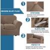 image:imageHVERSAILTEX Real Velvet Plush 3 Piece Stretch Sofa Covers Couch Covers for 2 Cushion Couch Loveseat Covers Width Up to 72 Inch Feature Thick Soft Stay in Place Medium Sofa Bronze BrownMocha