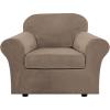 image:imageHVERSAILTEX Real Velvet Plush 3 Piece Stretch Sofa Covers Couch Covers for 2 Cushion Couch Loveseat Covers Width Up to 72 Inch Feature Thick Soft Stay in Place Medium Sofa Bronze BrownMocha