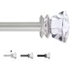 image:imageHVERSAILTEX Window Curtain Rods for Windows 66 to 120 Inches Adjustable Decorative 34 Inch Diameter Standard Single Window Curtain Rod Set with Acrylic Diamond Finials Nickel