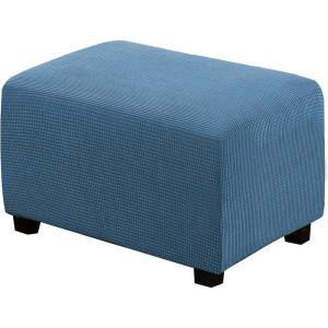 image:imageHVERSAILTEX Ottoman and Sofa Seat Cushion Combined Cover Slipcover Rectangle Sofa Slipcover Fit Length 5675 Suitable for L Shaped Seat Cushion Cover or Chaise Part Cover Stretch Thick Soft  GreyDusty Blue