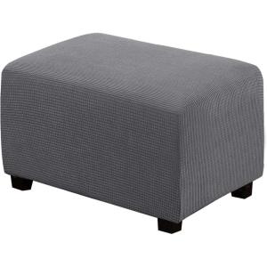 image:imageHVERSAILTEX Ottoman and Sofa Seat Cushion Combined Cover Slipcover Rectangle Sofa Slipcover Fit Length 5675 Suitable for L Shaped Seat Cushion Cover or Chaise Part Cover Stretch Thick Soft  GreyGrey