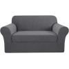 image:imageHVERSAILTEX Sofa Cover 2 Piece Stretch Couch Covers for 3 Cushion Couch Sofa Slipcover Protector with Individual Seat Cushion Covers Suit for T CushionBox Cushion Sofa 7288 Island FossiCharcoal Gray