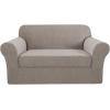 image:imageHVERSAILTEX Sofa Cover 2 Piece Stretch Couch Covers for 3 Cushion Couch Sofa Slipcover Protector with Individual Seat Cushion Covers Suit for T CushionBox Cushion Sofa 7288 Island FossiTaupe