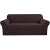 image:imageHVERSAILTEX Sofa Cover 2 Piece Stretch Couch Covers for 3 Cushion Couch Sofa Slipcover Protector with Individual Seat Cushion Covers Suit for T CushionBox Cushion Sofa 7288 Island FossiChocolateBrown