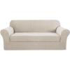 image:imageHVERSAILTEX Sofa Cover 2 Piece Stretch Couch Covers for 3 Cushion Couch Sofa Slipcover Protector with Individual Seat Cushion Covers Suit for T CushionBox Cushion Sofa 7288 Island FossiIsland Fossi