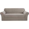 image:imageHVERSAILTEX Sofa Cover 2 Piece Stretch Couch Covers for 3 Cushion Couch Sofa Slipcover Protector with Individual Seat Cushion Covers Suit for T CushionBox Cushion Sofa 7288 Island FossiTaupe