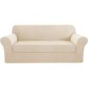 image:imageHVERSAILTEX Sofa Cover 2 Piece Stretch Couch Covers for 3 Cushion Couch Sofa Slipcover Protector with Individual Seat Cushion Covers Suit for T CushionBox Cushion Sofa 7288 Island FossiNatural