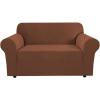 image:imageHVERSAILTEX Stretch Couch Covers for Sofa 1 Piece Slipcovers for Couches and Sofas 3 Seater Couch Cover Feature Thick Checked Jacquard Fabric with Elastic Bottom 7288 Wide CreamCaramel