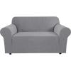 image:imageHVERSAILTEX Stretch Couch Covers for Sofa 1 Piece Slipcovers for Couches and Sofas 3 Seater Couch Cover Feature Thick Checked Jacquard Fabric with Elastic Bottom 7288 Wide CreamDove