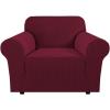 image:imageHVERSAILTEX Stretch Couch Covers for Sofa 1 Piece Slipcovers for Couches and Sofas 3 Seater Couch Cover Feature Thick Checked Jacquard Fabric with Elastic Bottom 7288 Wide CreamWineBurgundy