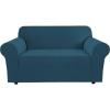 image:imageHVERSAILTEX Stretch Couch Covers for Sofa 1 Piece Slipcovers for Couches and Sofas 3 Seater Couch Cover Feature Thick Checked Jacquard Fabric with Elastic Bottom 7288 Wide CreamDeep Teal