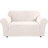 image:imageHVERSAILTEX Stretch Couch Covers for Sofa 1 Piece Slipcovers for Couches and Sofas 3 Seater Couch Cover Feature Thick Checked Jacquard Fabric with Elastic Bottom 7288 Wide CreamIvory