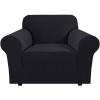 image:imageHVERSAILTEX Stretch Couch Covers for Sofa 1 Piece Slipcovers for Couches and Sofas 3 Seater Couch Cover Feature Thick Checked Jacquard Fabric with Elastic Bottom 7288 Wide CreamJet Black