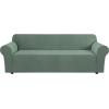 image:imageHVERSAILTEX Stretch Couch Covers for Sofa 1 Piece Slipcovers for Couches and Sofas 3 Seater Couch Cover Feature Thick Checked Jacquard Fabric with Elastic Bottom 7288 Wide CreamLoden Frost