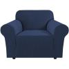image:imageHVERSAILTEX Stretch Couch Covers for Sofa 1 Piece Slipcovers for Couches and Sofas 3 Seater Couch Cover Feature Thick Checked Jacquard Fabric with Elastic Bottom 7288 Wide CreamNavy