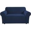 image:imageHVERSAILTEX Stretch Couch Covers for Sofa 1 Piece Slipcovers for Couches and Sofas 3 Seater Couch Cover Feature Thick Checked Jacquard Fabric with Elastic Bottom 7288 Wide CreamNavy