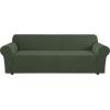 image:imageHVERSAILTEX Stretch Couch Covers for Sofa 1 Piece Slipcovers for Couches and Sofas 3 Seater Couch Cover Feature Thick Checked Jacquard Fabric with Elastic Bottom 7288 Wide CreamBronze Green